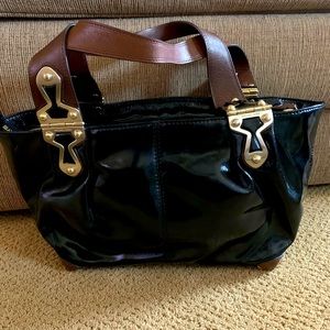 Michael Kors Black Patent Leather Shoulder Bag
